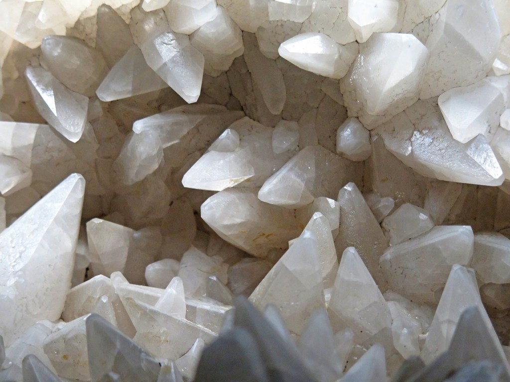 a cluster of quartz crystal points